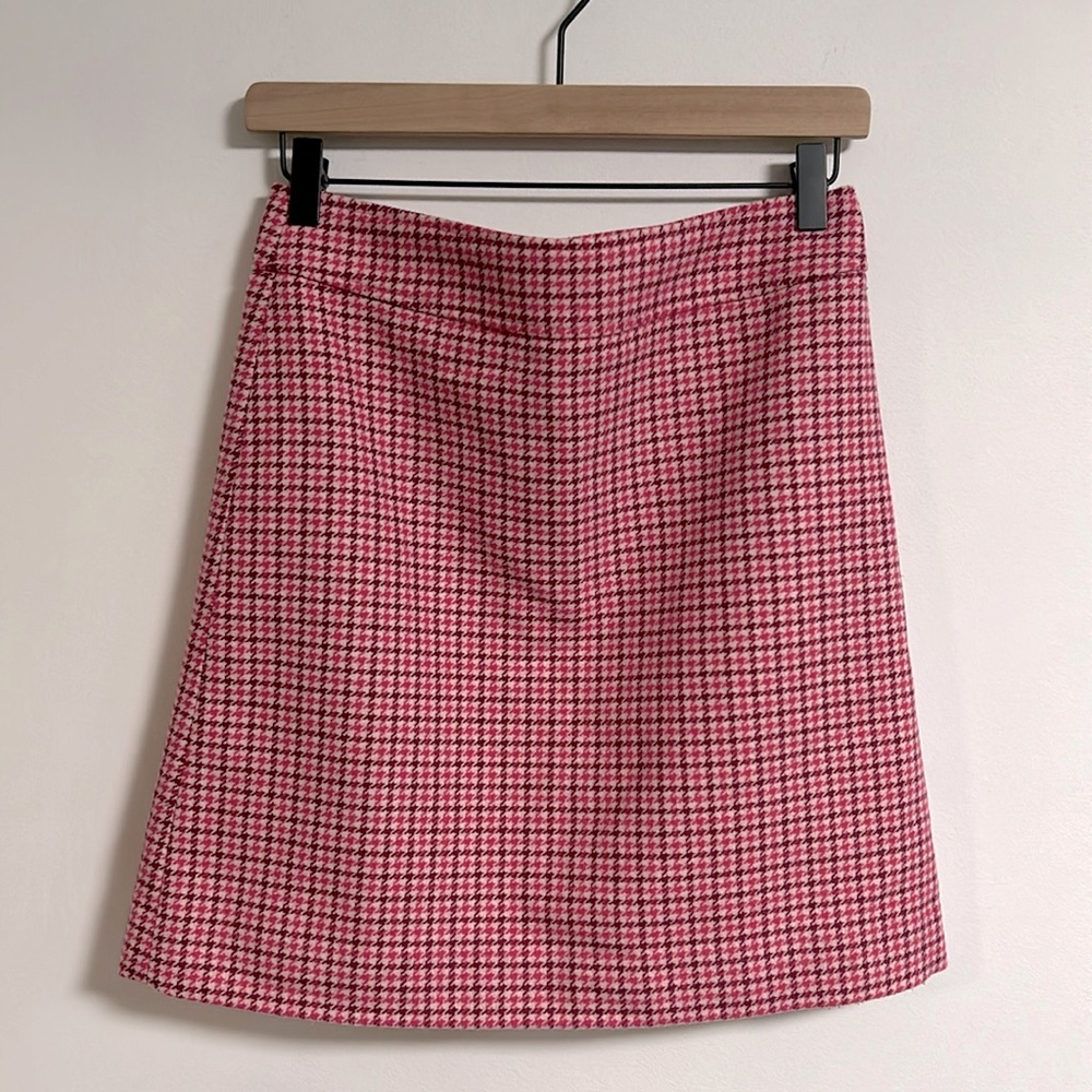 J. Crew houndstooth wool skirt